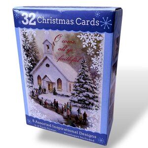 Christmas Cards Assortment 32 Cards w/ Envelopes Inspirational Religious